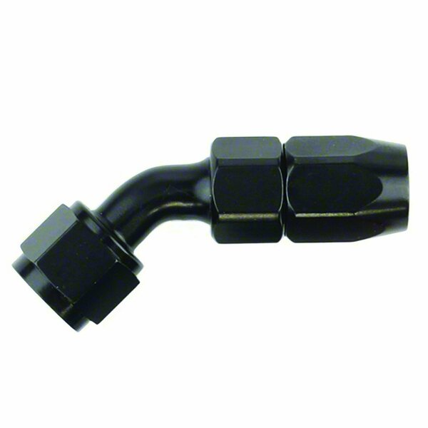 Speedfx HOSE ENDS Full Swivel; -10AN; 45 Degree; Anodized; Black; Aluminum; Single 511045BK